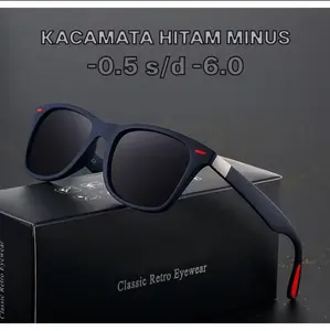 Kacamata Hitam Minus untuk Pria dan Wanita anti UV 2022 Trendy Fashion Korea Retro Sunglasses Minus -0.50 sampai -6 Fashion.line