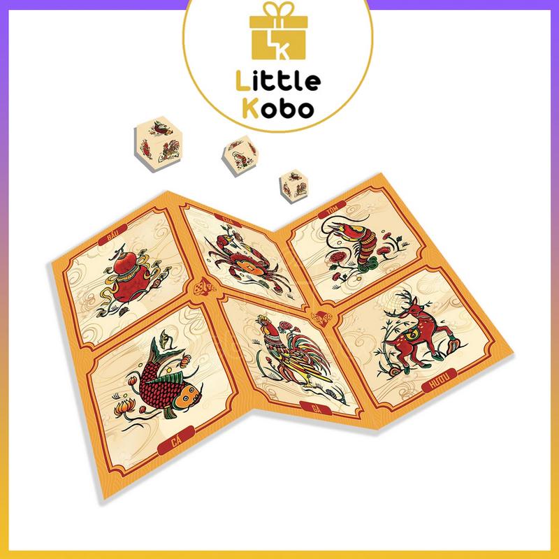 Bộ Đồ Chơi Bầu Cua Tôm Cá Cọp Cao Cấp Bàn Cứng Cáp Trò Chơi Giải Trí Ngày Tết Nhóm Bạn Boardgame