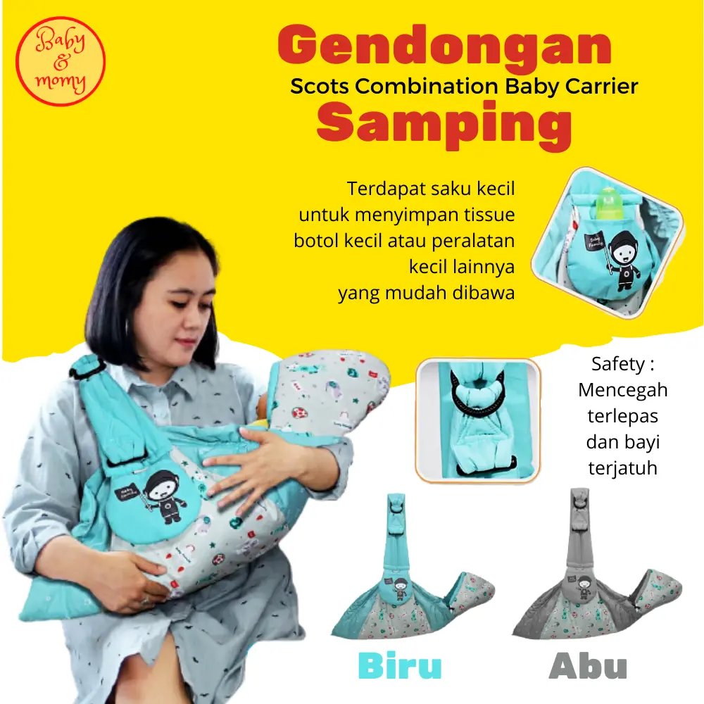 Gendongan samping Bayi Baby Scots Family Depan Cocok Untuk Kado Bayi Baru Lahir Laki Laki dan Perempuan Baby Family BFG7201