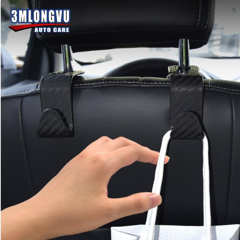 Móc Treo Đồ Chữ S Gài Sau Ghế Ô Tô Nhựa ABS Vân Carbon Sang Trọng - Phụ Kiện Đa Năng