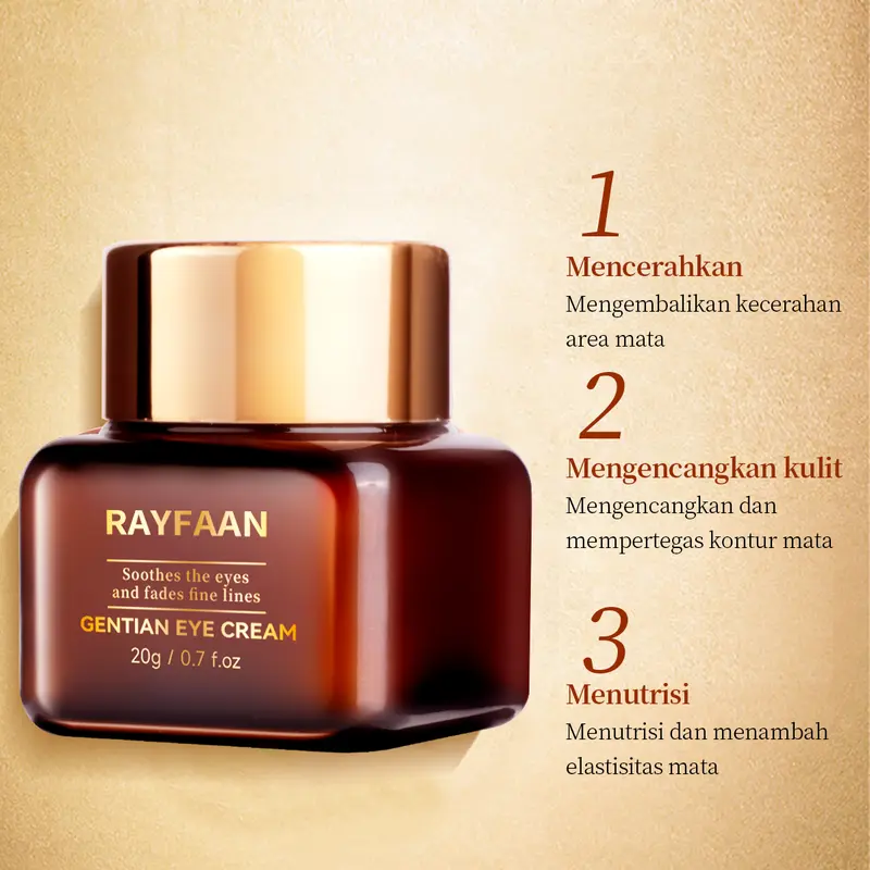 Gentian Eye Cream Eyelift Anti Aging Anti Wrinkle Eyebags Remover Dark Circles Lifting Lighten Reduces Puffiness 20g krim mata, penghilang kantung mata, anti kerut, lingkaran hitam, perawatan mata anti penuaan, pelembab. Mengencangkan Alpukat Mencerahkan 2