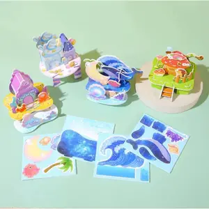 Mainan Puzzle 3D Edukasi Anak DIY Rumahan Bahan Foam Paper  Cocok 1-3 tahun Unisex Kertas kualiatas