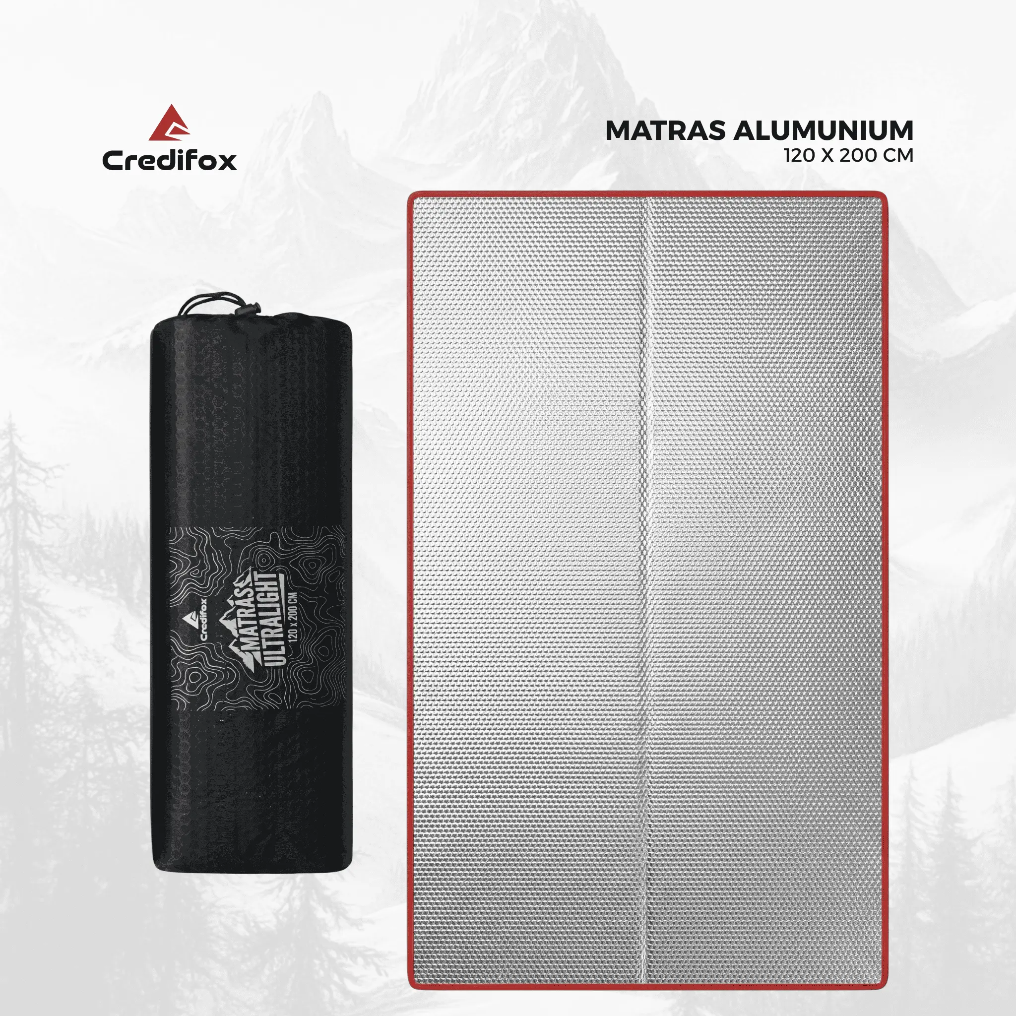 CREDIFOX Matras Double Foil Ukuran 120cm x 200cm - Matras Camping - Matras Outdoor - Alas Tidur Camping