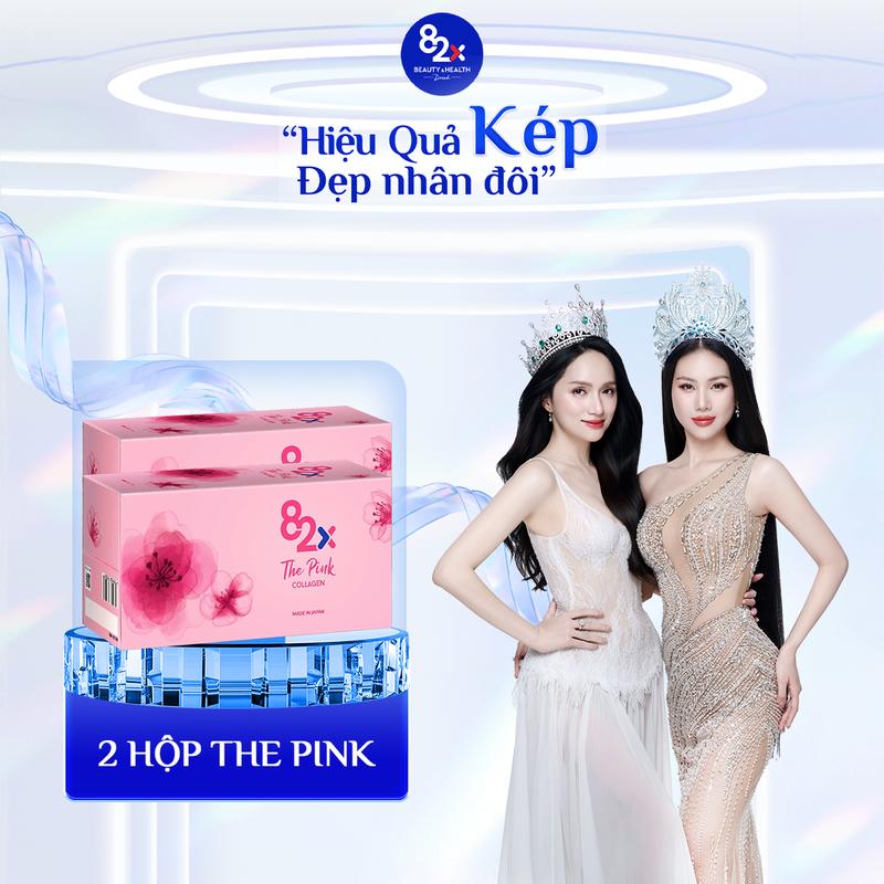 Combo 2 Hộp Nước Uống 82X Collagen The Pink Thông Minh Thế Hệ Mới, Dưỡng Da Căng Bóng, Trắng Mịn Chuẩn Nhật 100ml/Lon