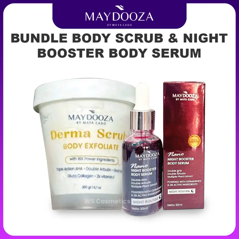 MAYDOOZA Bundling Body Scrub & Night Serum Maydooza | Derma Scrub Body Exfoliate & Body Serum Night By M 0