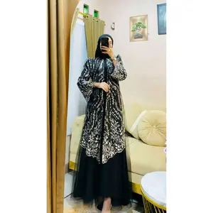 Kalisa  Dress Burkat Mix Tille Dres Pesta Mewah Elegan Busui Frendly Tangan Terompet