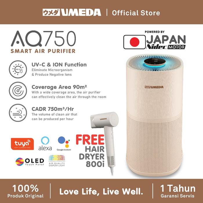 Gambar Umeda AQ750 Smart Air Purifier H13 HEPA Filter UV-C & ION FUNCTION dari UMEDA Kota Administrasi Jakarta Utara Tokopedia
