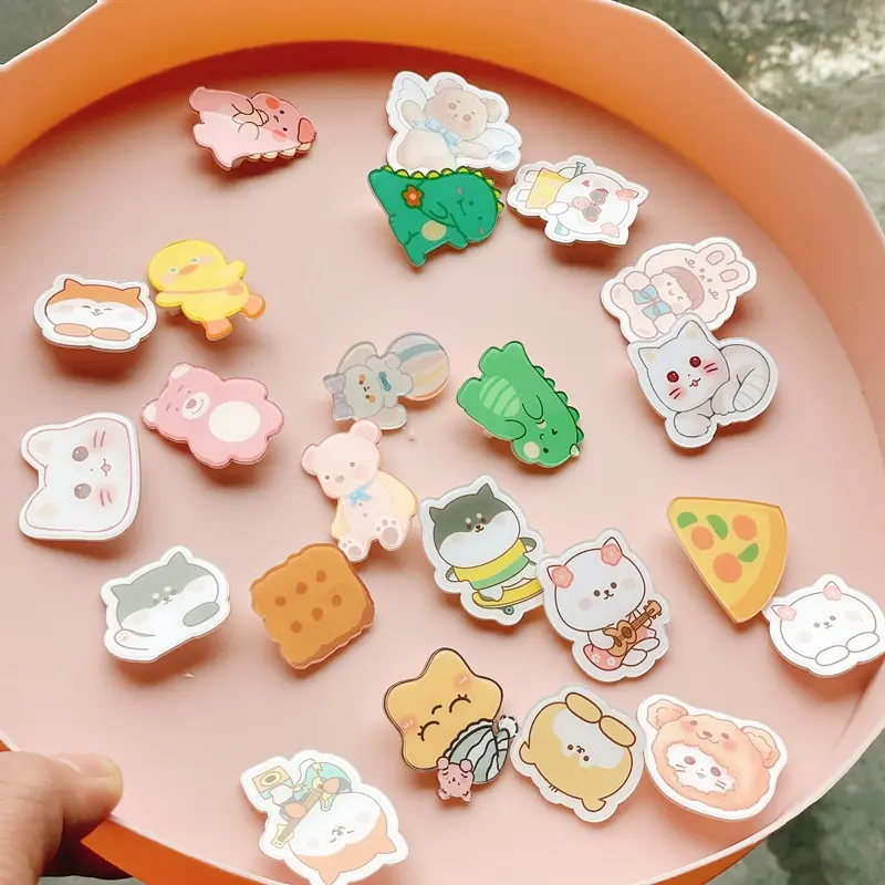 Pin akrilik tas aksesoris 1 buah bros/kreatif lucu pakaian liontin lencana lucu versi Korea/PIN TAS LUCU 4