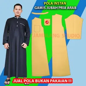 Pola Instan  Gamis Jubah Pria Arab [Pola Baju Jamblang Studio]