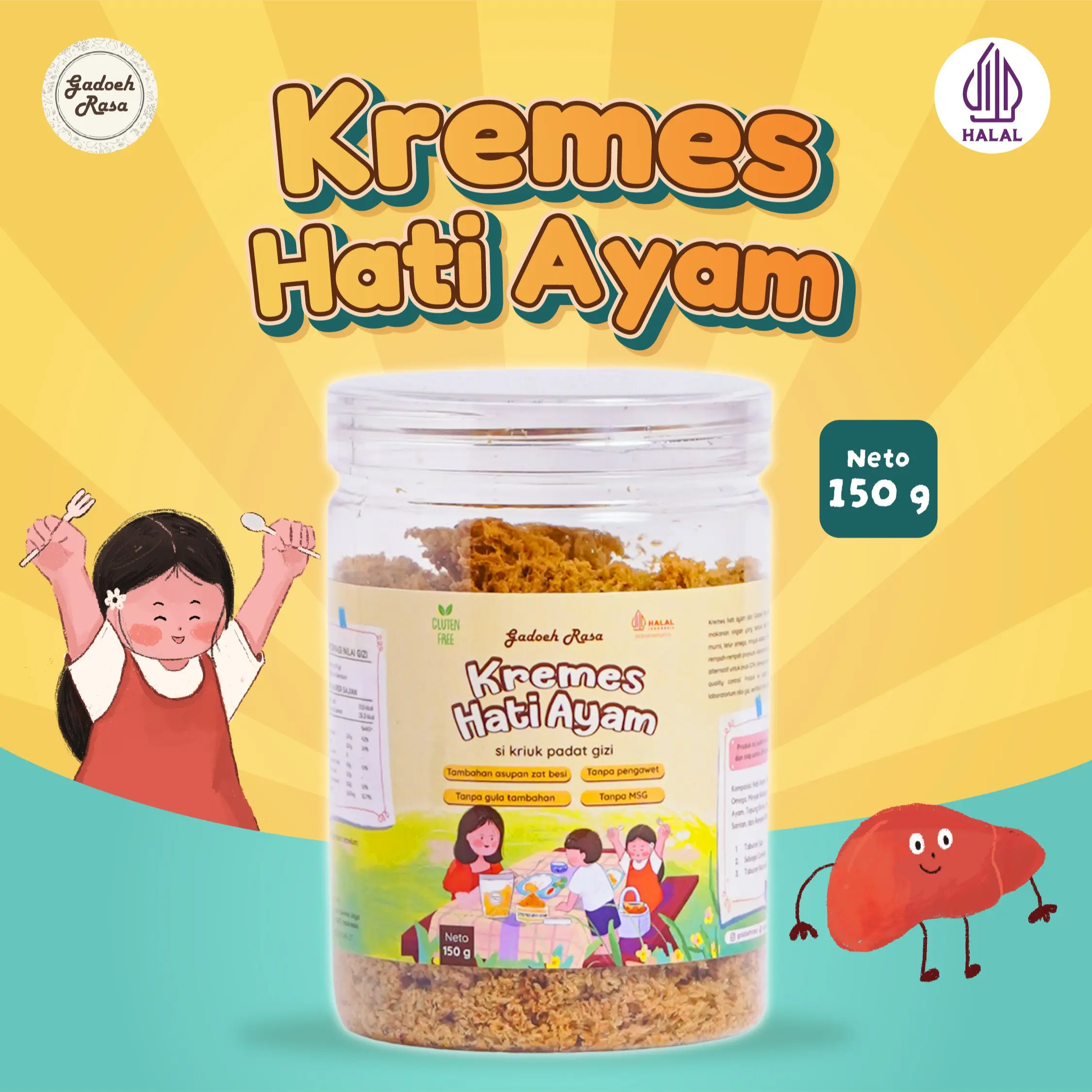 Kremes Hati Ayam Toples 150gr