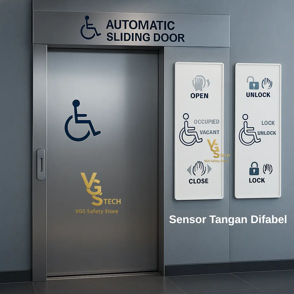 Sensor Sliding Door Difabel Touchless Panel for Automatic Door use for Difable Toilet