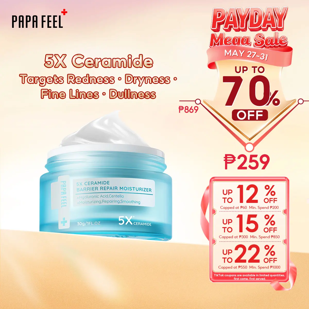PAPA FEEL [FDA] 5X Ceramide Barrier Moisturizer 30g‌ | Skin Repair