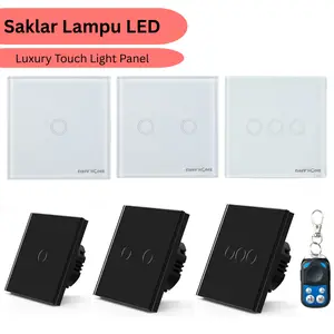 TaffHOME Saklar Lampu Sentuh LED Luxury Touch LED Light Panel With Tempered Glass Elegan