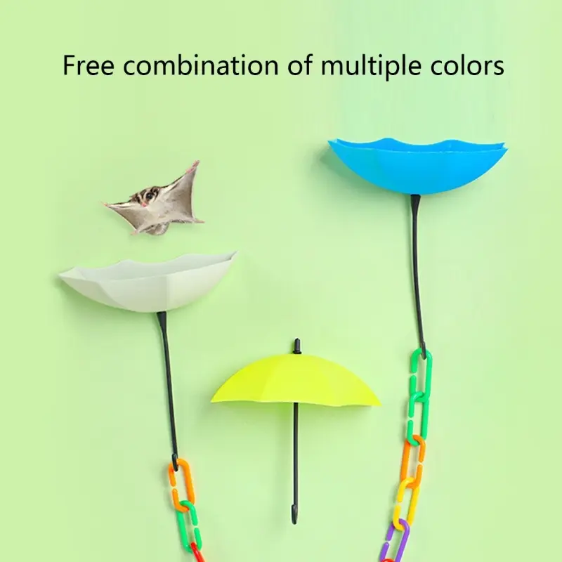 E5BB Sugar Glider Platform Mini Umbrella Shape Jumping Deck Easy to Adhere for Wall Plastic Chain Accessory for Exercise