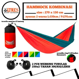 kombinasi 2 warna 270x150 ayunan pohon motip tempat tidur gantung camping outdoor ayunan cantik kece tunggal ungu-abu dewasa bed Hammock