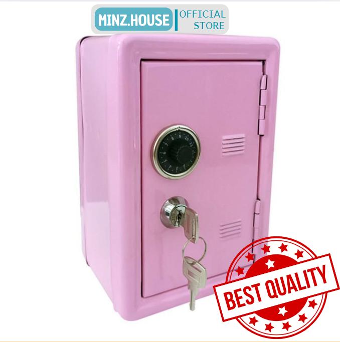  Két sắt mini tủ đựng tiền tiết kiệm thiết kế thông minh sử dụng chìa khóa 