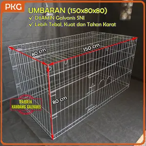 Kandang Ayam Umbaran Galvanis 150x80x80 Lipat Murah Anti Karat, Kurungan Besi Minimalis Ayam Bangkok