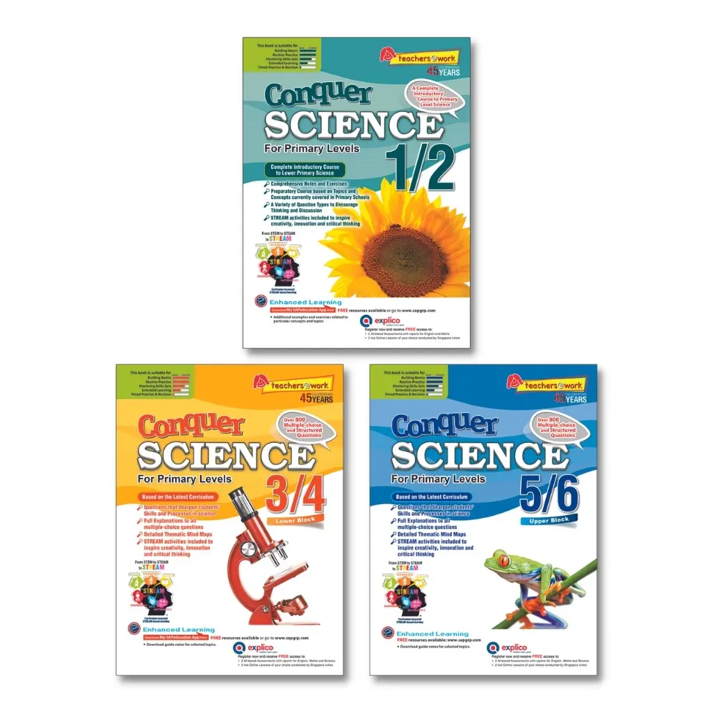 Conquer Science For Primary Levels Book 1 - 6 | Topical | Primary Science School Assessment Books - SAP