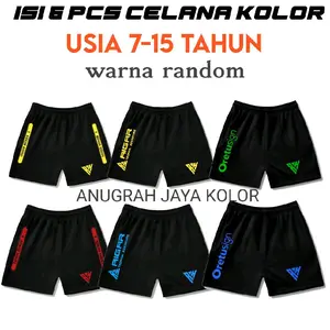 Celana Pendek Kolor Anak Usia 7-15 Tahun Isi 6 Pcs Unisex fashion