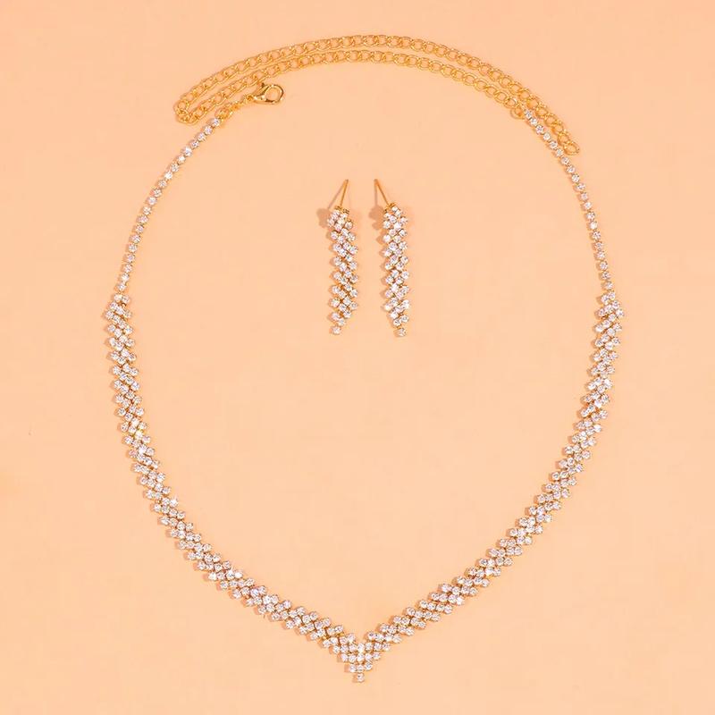 Product Introduction of NK0444 - Paket Perhiasan Wedding / Set Kalung Anting Pengantin Bridal Kristal Berkilau 12