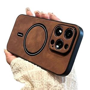 Luxury Wireless Charging Magnetic Cortex Phone Case For iPhone 11 12 13 14 15 Pro Max Plus X Xs XR Magsafe Bumper Cover