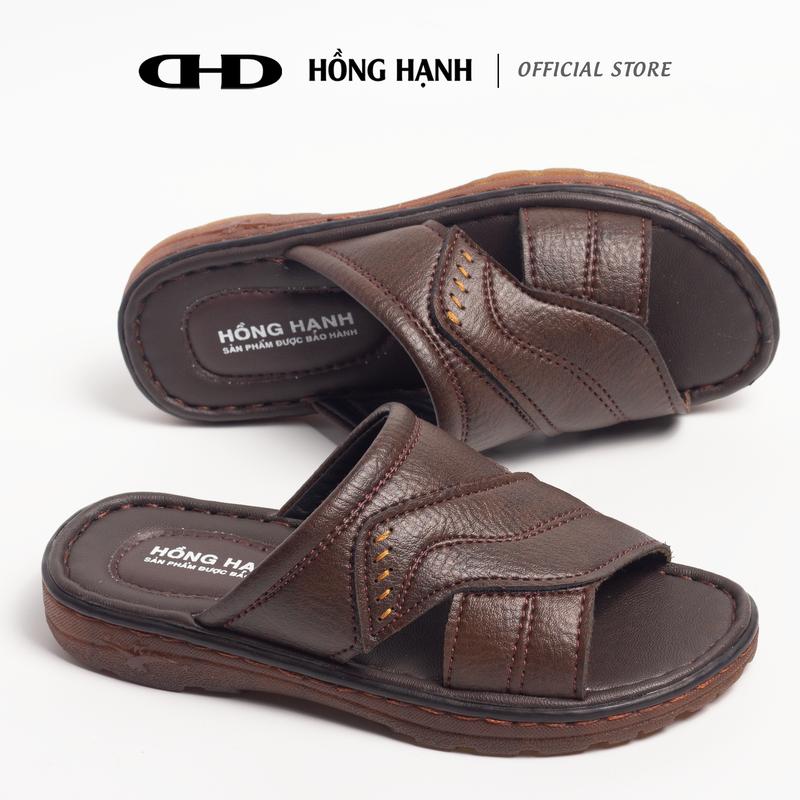 Dép Hồng Hạnh, Dép nam cao cấp, dép quay ngang DM01, dép nam cao cấp gia công chắc chắn may chỉ 4 xung quanh bao đi nước  DéP Đế Bằng