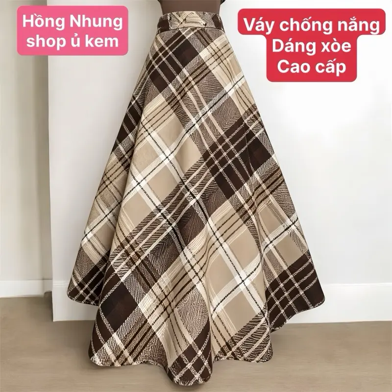 VÁY chống nắng dáng xòe thời trang cao cấp CÓ DÂY CỘT EO . Chất kaki lụa và umi . Freesize . chiều  dài 100cm . Bề ngang 2m3