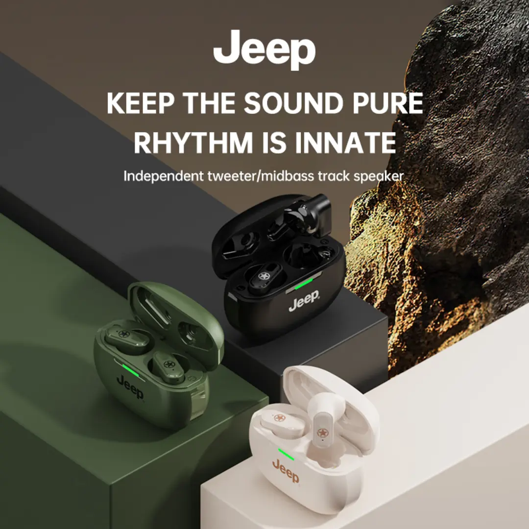 Jeep EW011 ชุดหูฟังบลูทูธไร้สาย, เหมาะสำหรับการเล่นเกม, ภาพยนตร์, อายุการใช้งานแบตเตอรี่ยาวนาน, สากลสำหรับอุปกรณ์ Apple และ Android หูฟัง หูฟัง  ราคา  ถูกเเละ  ดี หูฟังบลูทูท รถ  หูฟัง หูุฟัง  jeep