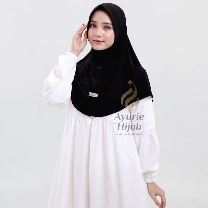 AYURIE - Sporty School Size M  Hijab Dewasa Instan  sporty Matt Jersey Kerudung  Adem Nyaman Simpel Muslim Fashion Bergo Casual Simple 2
