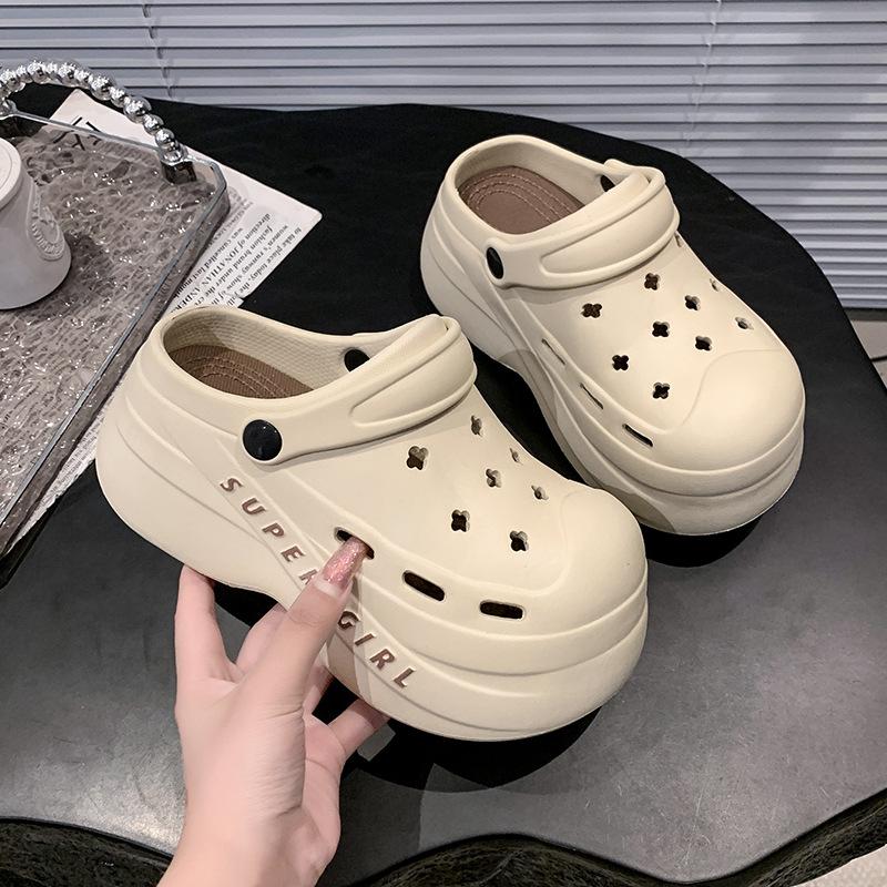  Dép sục nữ bản cao cấp đế cao 8cm SUPER GIRL sục nữ chất eva xịn không mùi tặng kèm charm 