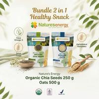 Gambar Nature's Energy [Bundle 2 in 1] Organic Chia Seeds 250 gr & Rolled Oats 500 gr - Bahan Alami untuk Kesehatan - Wijen dari Nature's Energy Kota Administrasi Jakarta Barat 1 Tokopedia