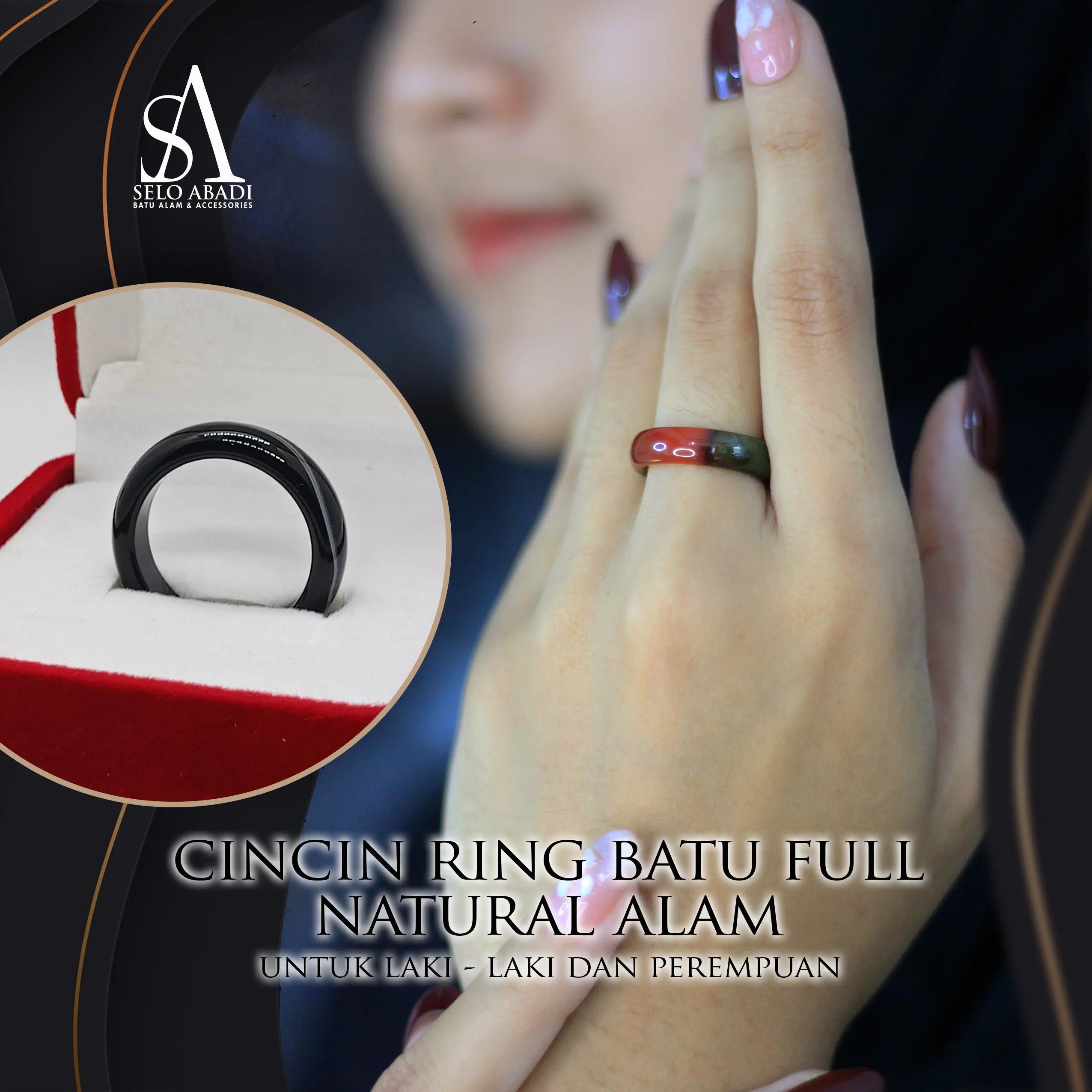 Cincin ring batu yaman/cubung/lavender/black onyx/cubung teh/moonstone