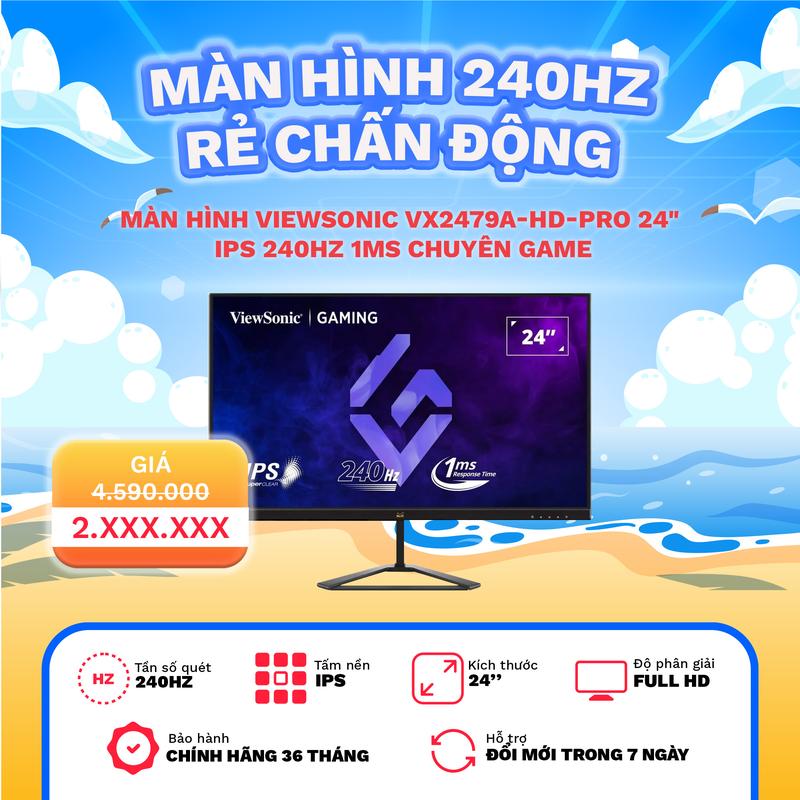 Màn Hình ViewSonic Gaming VX2479A-HD-PRO 24" IPS 240Hz 1ms Chuyên Game Full HD 102% sRGB Bảo Hành 36 Tháng | BigBuy360 - bigbuy360.vn Màn Hình ViewSonic Gaming VX2479A-HD-PRO 24" IPS 240Hz 1ms Chuyên Game Full HD 102% sRGB Bảo Hành 36 Tháng | BigBuy360 - bigbuy360.vn