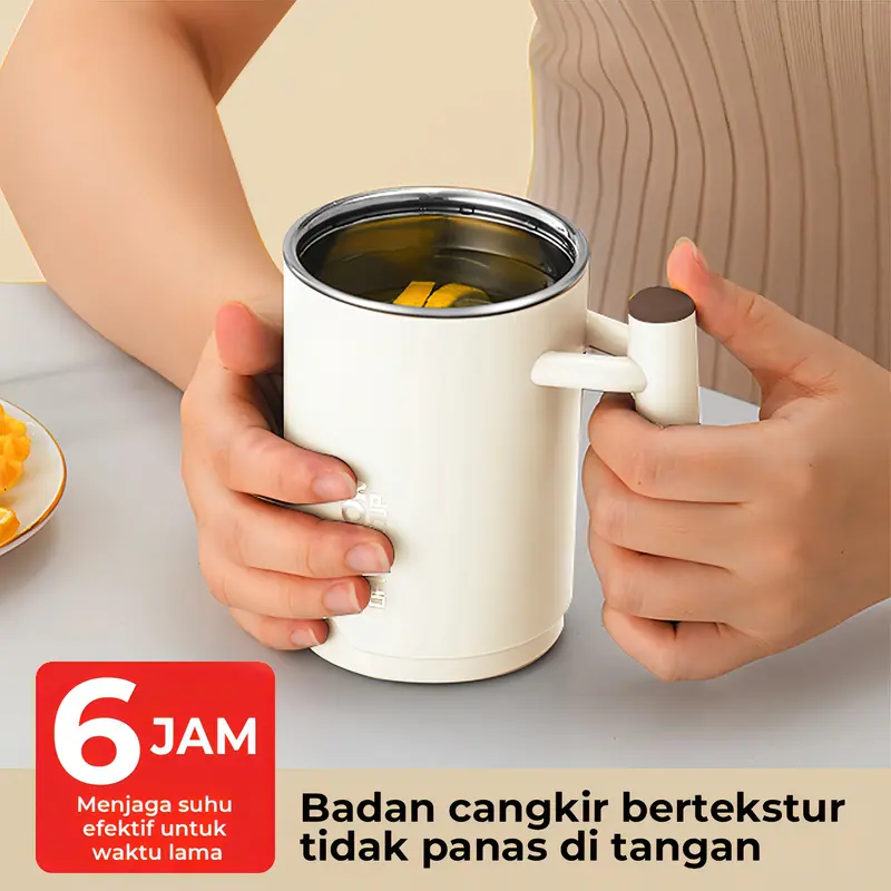Heefn Gelas Mug Portable Anti Tumpah Stainless Steel 500ML Untuk Kopi Atau Teh 1