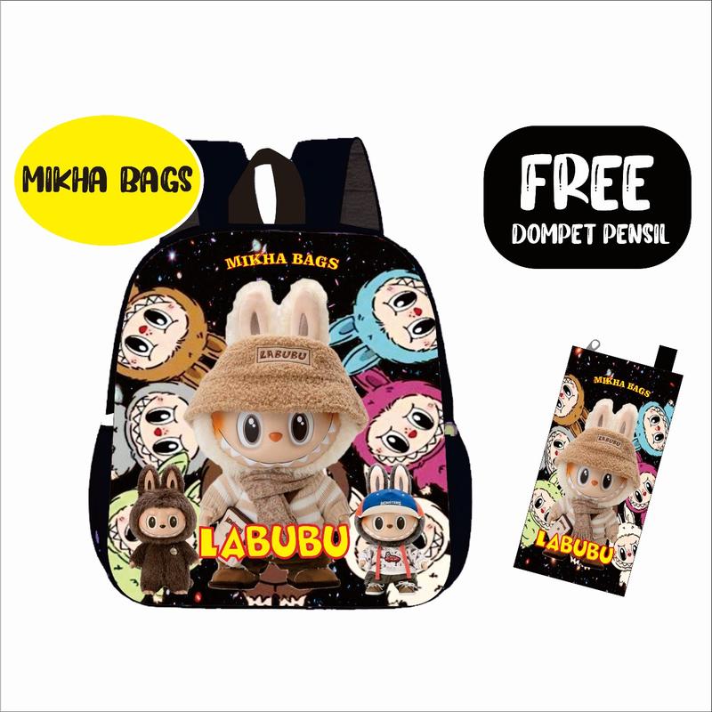Tas ransel anak TK/FAUD/tas anak anak labubu cocok untuk mengaji sekolah dan untuk bepergian hanya satu ruangan pree tempat pensil 6