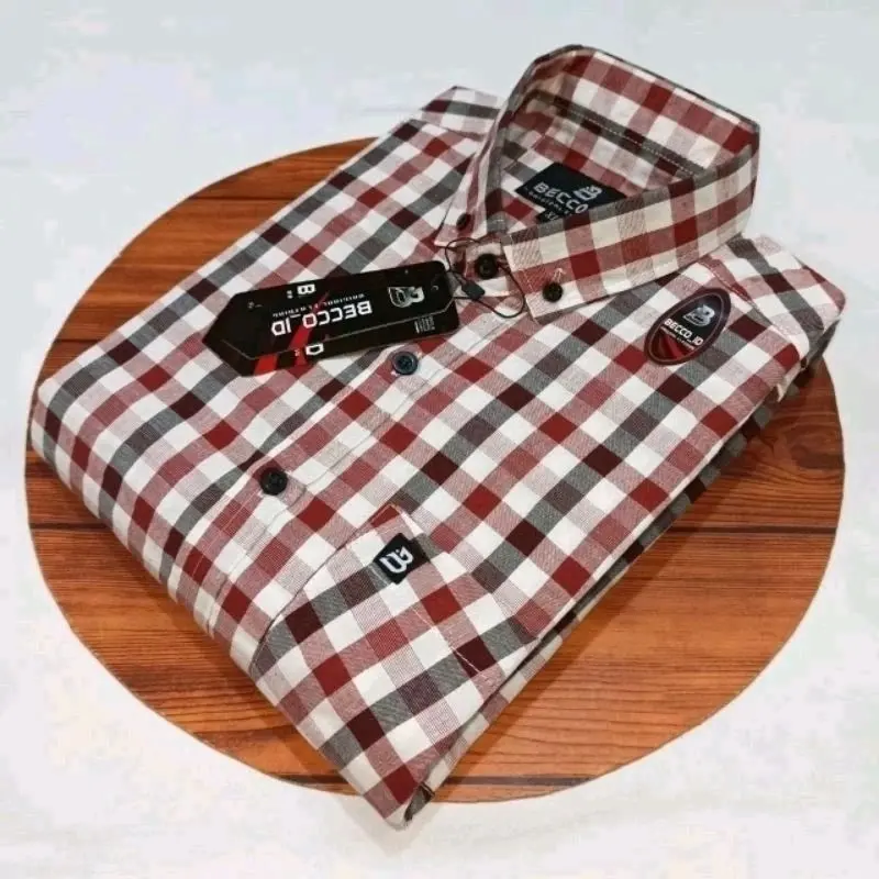 kemeja pria lengan pendek - kemeja pria kotak-kotak - kemeja pria lengan pendek salur 1