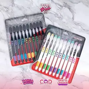 Sikat Gigi Dewasa 1 SET 10 PCS Tavel Toothbrush Double Care Sensitive Soft-Sweet Bee Sikat Gigi Nano Tech Sikat Gigi Medium Import Murah