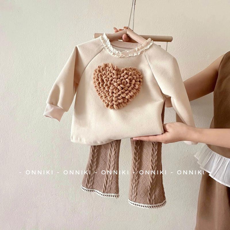  { Onniki x LIVE } Bộ Nỉ TYM 2 Da Phối Quần Loe Chất Len Vặn Thừng QC Phong Cách Hàn Quốc Size Từ 6-25kg 