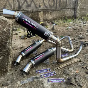 Knalpot Samlong Fullsystem Oringinal AMORA Racing Vario Beat Mio Nmax Aerox Pcx Scoopy knalpot motor motorcycle Asli Foto