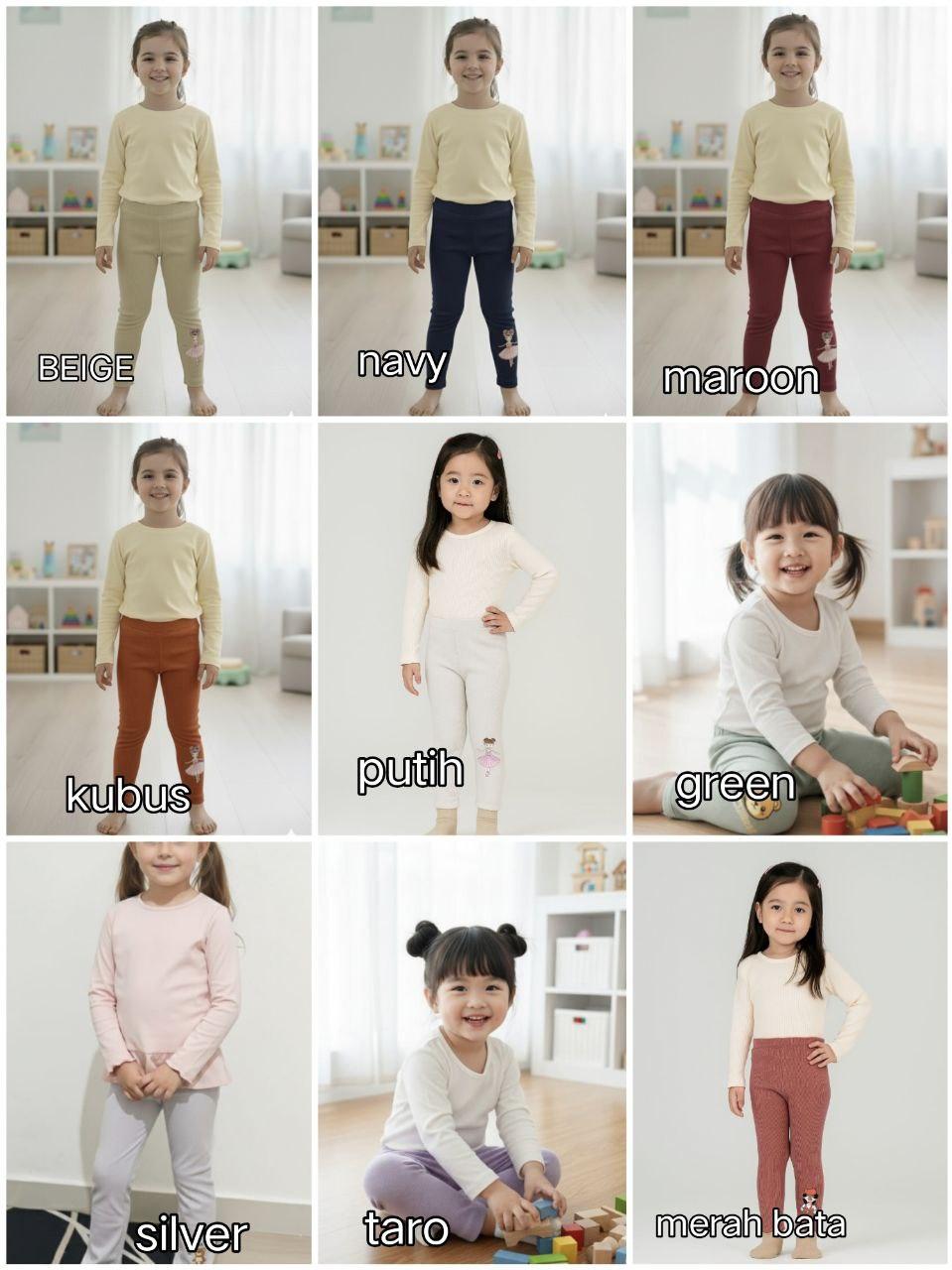 PAKET HEMAT ISI 5PCS LEGING MILANO ANAK || USIA 1-10THN Fashion