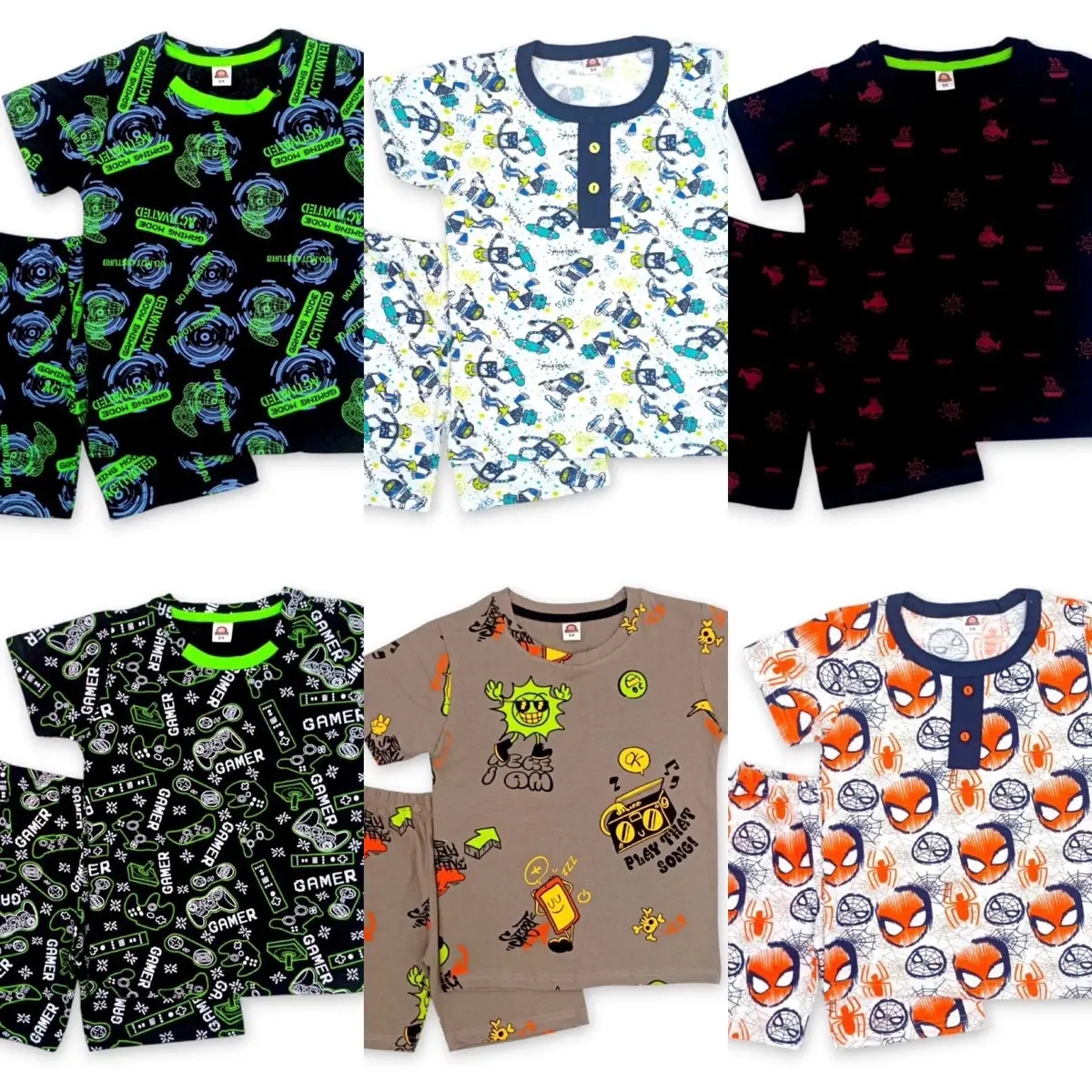 Baju Playset Budak Full Printed Baju Harian