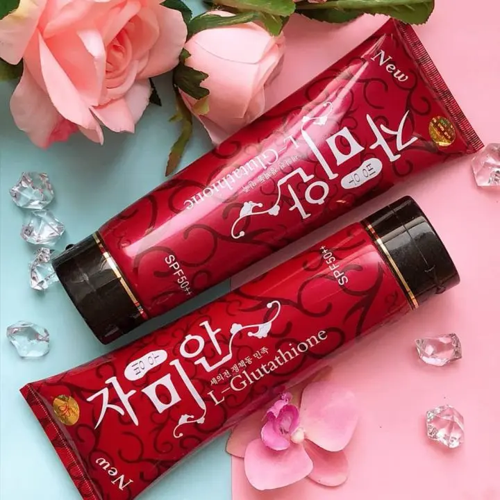 L- Glutathione Red Pomegranate Korea Whitening Body Lotion SPF50++300g Mencerahkan Kulit Moist