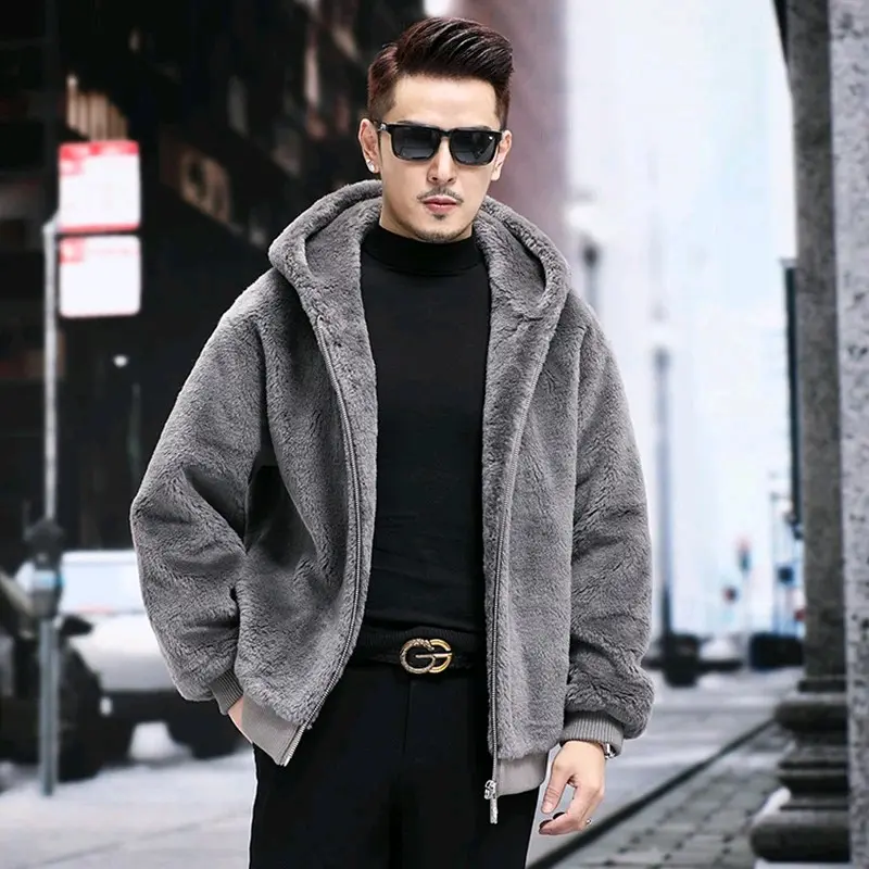 JAKET BULU PRIA KEREN JAKET HOODIE PRIA BULU SHERPA MUSIM DINGIN JAKET TERBARU PRIA Hitam Panjang Distro Oversize Parasut Cowok Fleece Sweater