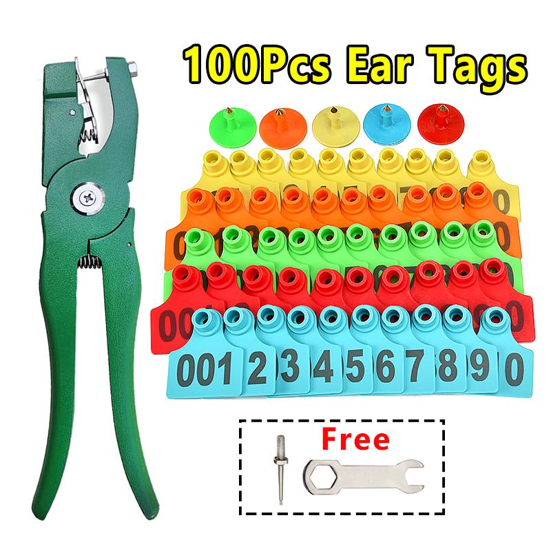 Pig Ear Tag Set 100Pcs 001-100 Number Plastic Livestock Ear Tags ...