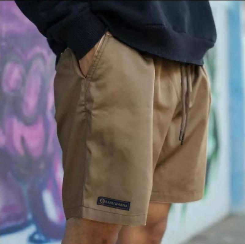Product Introduction of Paket Hemat 100 Ribu 5 Celana Pendek Boardshort Pria Distro Pinggang Karet Kolor Melar COD Katun Cuci Kering Chino Twill Dewasa Keren Navy Santai 3