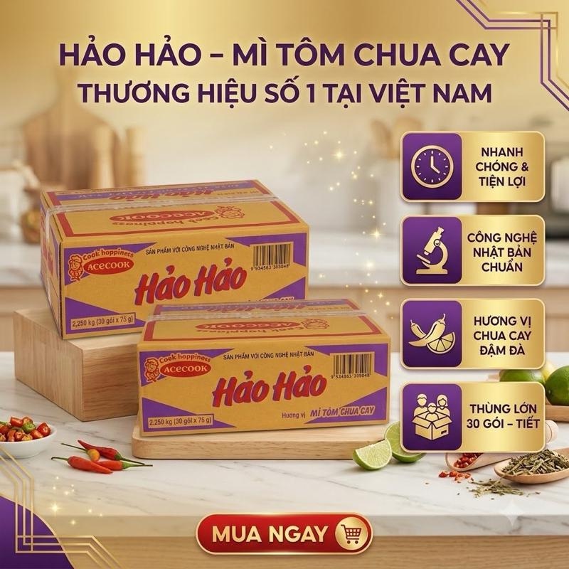 Acecook Hảo Hảo Mì Tôm Chua Cay 75g