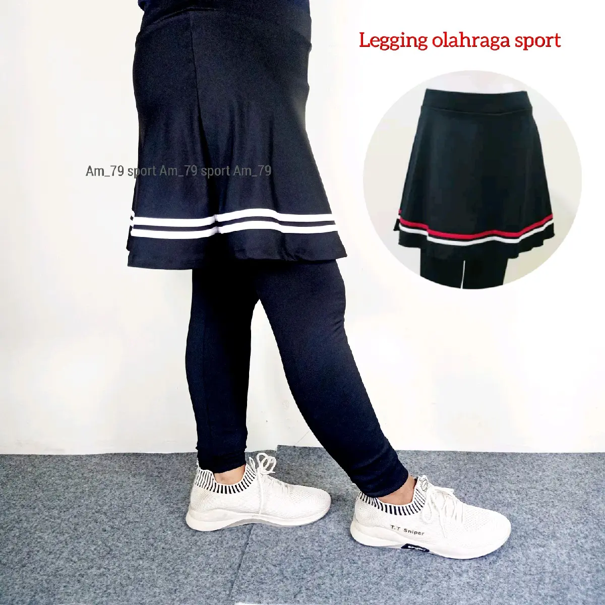 Legging rok senam wanita Celana rok olahraga wanita muslimah Gym zumba lari yoga Outdoor Sport