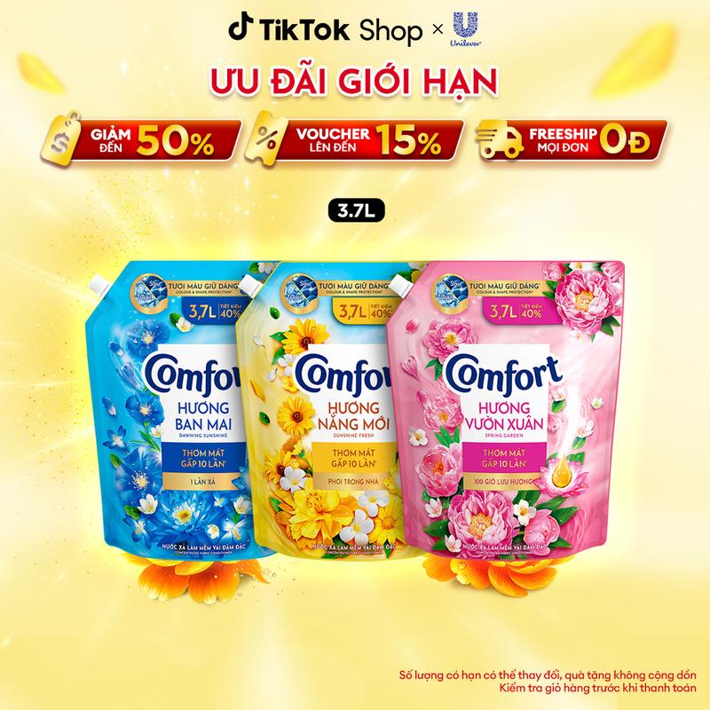 Nước Xả Vải Comfort Thơm Mát Gấp 10 Lần / Hương Nước Hoa 100 Giờ Lưu Hương Túi 3.7L [3]
