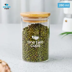 BIZMART-I One Two Cups Toples Kaca Penyimpanan Makanan Kedap Udara Glass Jar 280ml - GH1270
