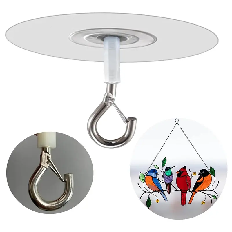 Self-Adhesive Ceiling Hook, Self-Adhesive, Robust Metal Hooks No Drilling - Multifunctional Hooks For Balloons, Wind Chimes, Lights, Decorations, Plants